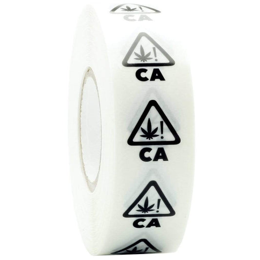 California Clear Die Cut Universal THC! Symbol Compliance Labels (Roll of 1,000)
