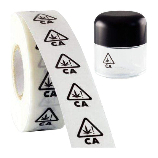 California Clear Universal THC! Symbol Square Compliance Labels (Roll of 1,000)