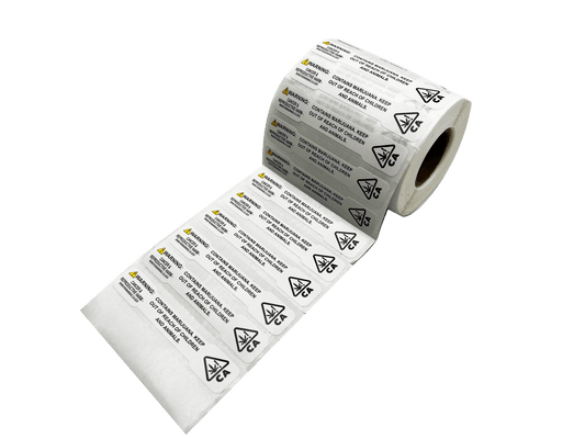 California Tamper Evident Universal THC ! Symbol Labels