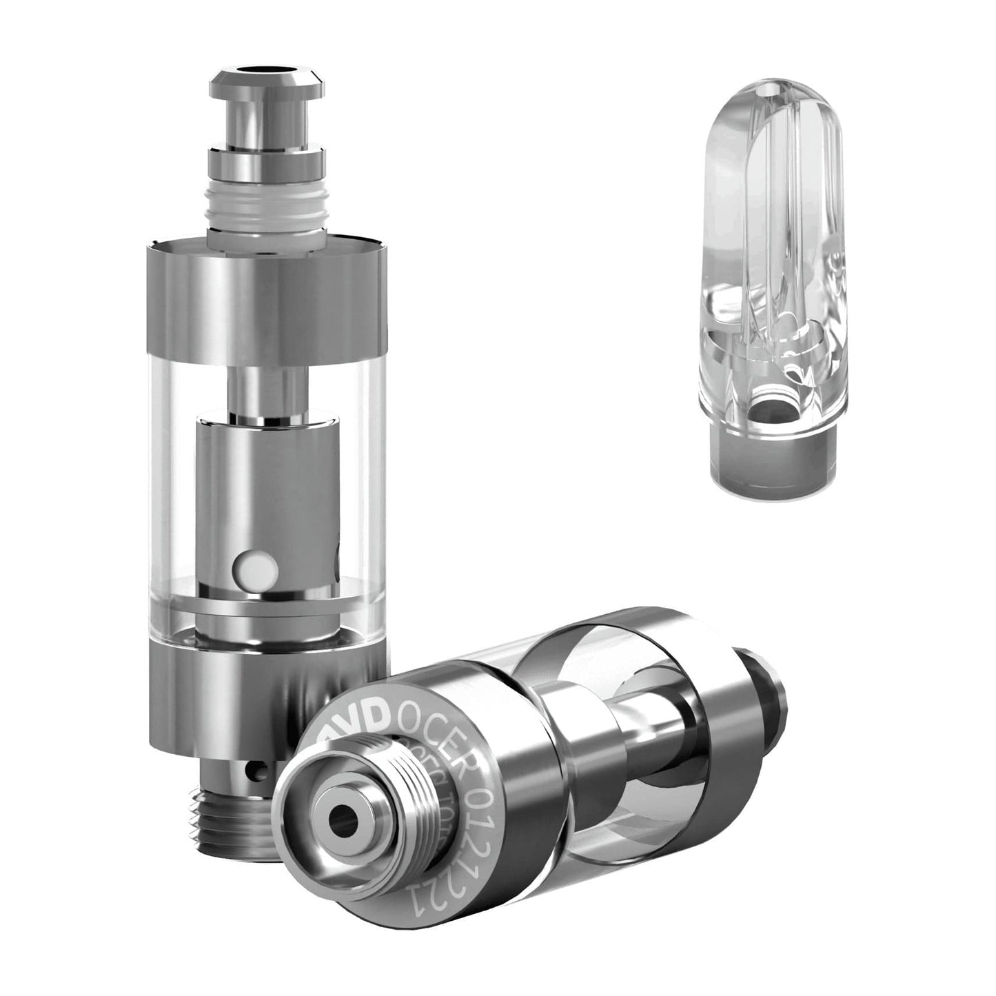 Clear Plastic Flat / Bundle of 100 AVD Polyresin Cartridge (0.5ml, 2.0mm) with Mouthpiece