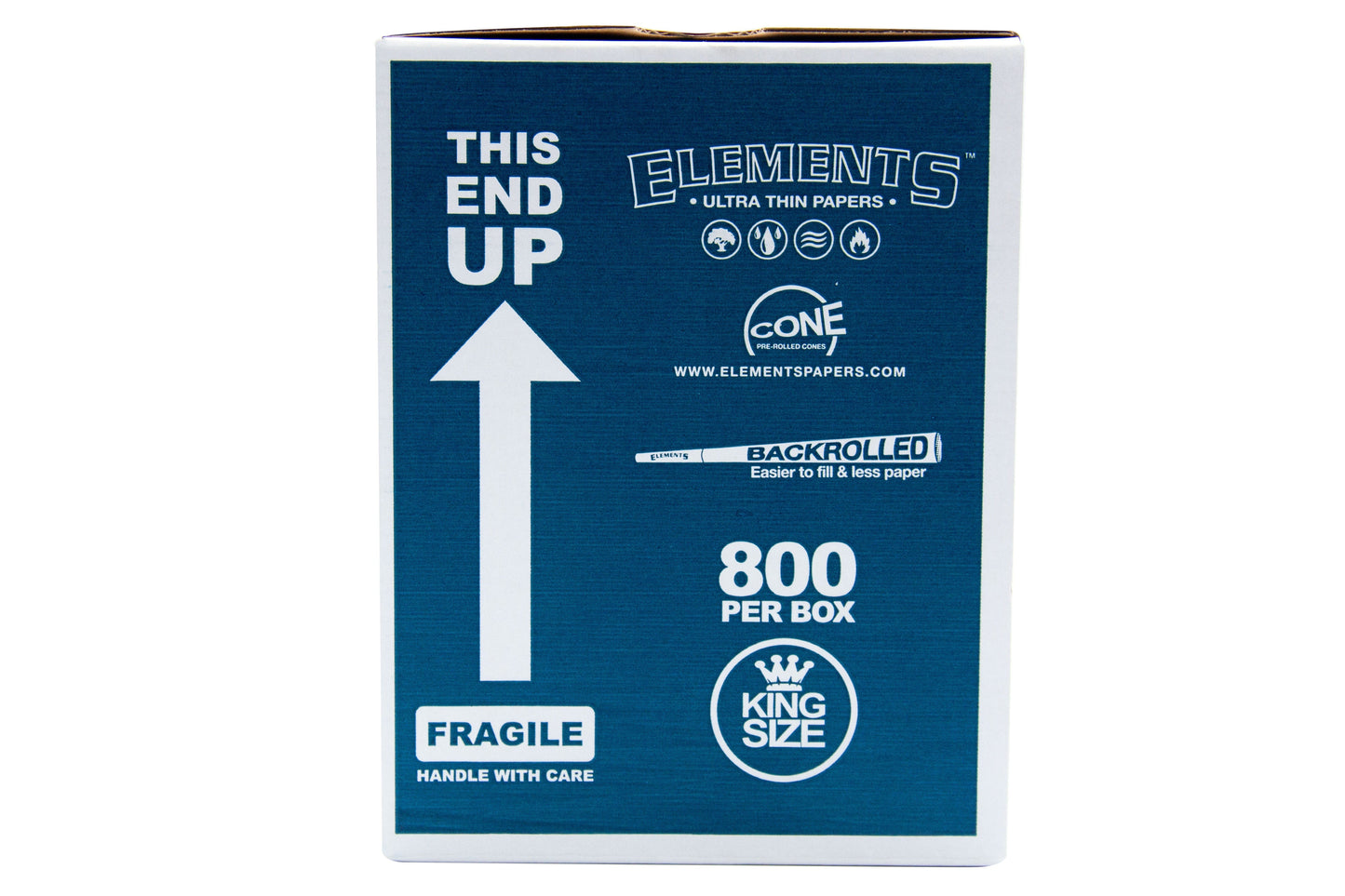 Elements King Size Ultra-Thin Rice Pre-Rolls (109mm/26mm filter) | Box of 800
