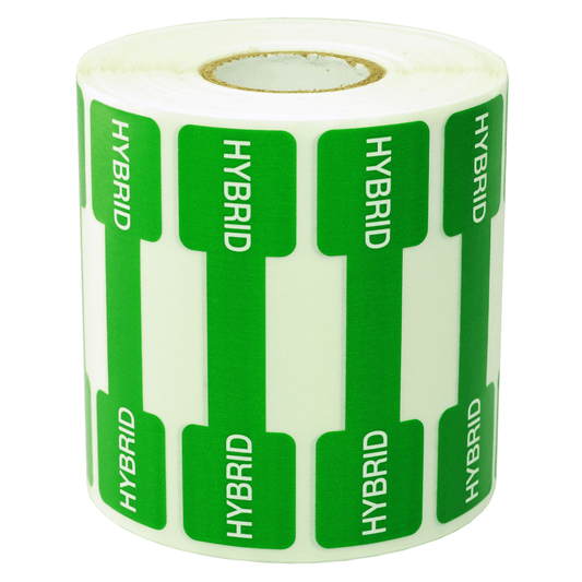 Green Hybrid Tamper Evident Strain Labels