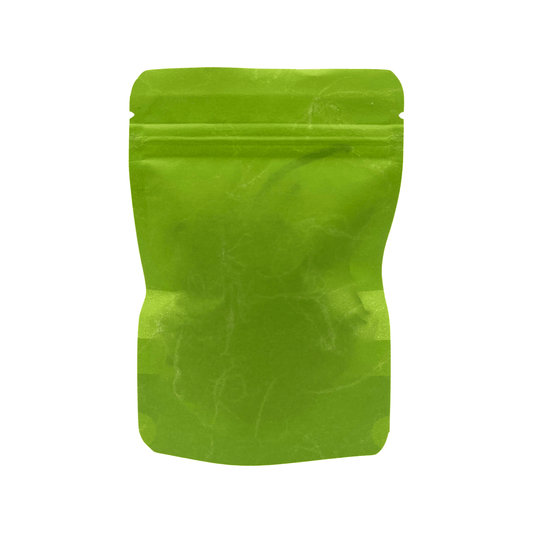 Green Rice Paper Stand Up Pouch with Horizontal Window (4" x 6")