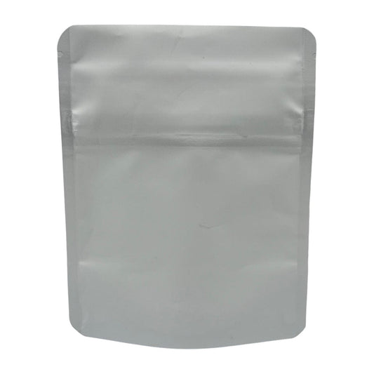 Matte White / Single Unit (Less Than Box Qty) Bag King Child-Resistant Opaque Wide Mouth Mylar Bag Clear Gusset | 1/8 oz
