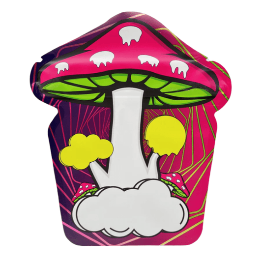 Mushroom Shaped Custom Child-Resistant Mylar Bag | Fits up to 1/4th oz.