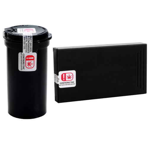 Oklahoma OMMA Tamper Evident THC Compliance Labels (Roll of 1,000)