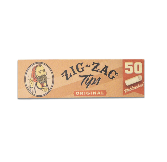 Zig Zag Original Unbleached Rolling Tips | Pack of 50 Tips