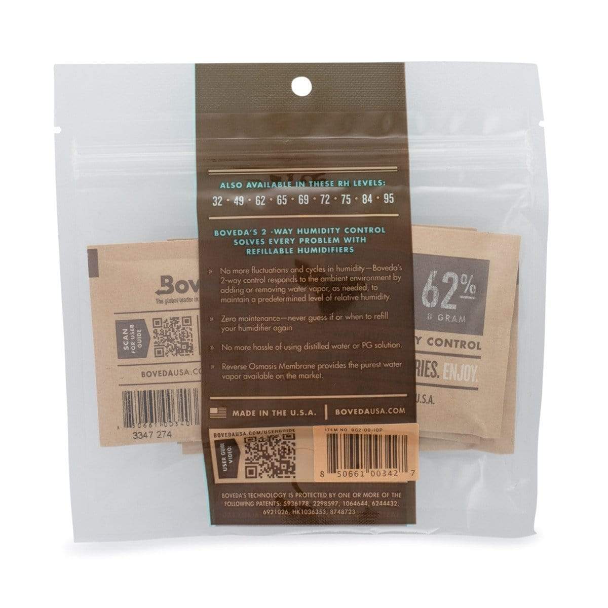 62% RH Boveda Humidity Control Pack | 8 Gram – Brand King