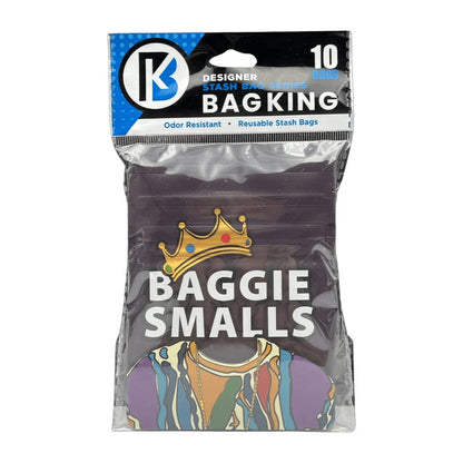 10-Pack Bag King Baggie Smalls Wide Mouth Child-Resistant Mylar Bag | 1/8th ounce