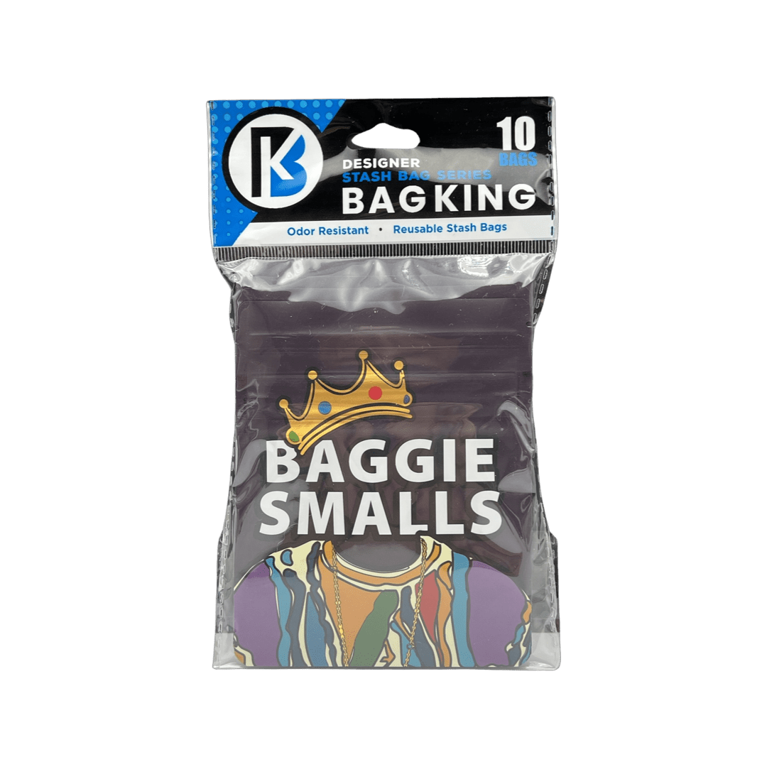 10-Pack Bag King Baggie Smalls Wide Mouth Child-Resistant Mylar Bag | 1/8th ounce