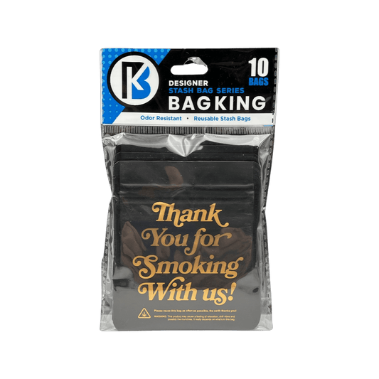 10-Pack Bag King Thank You for Smoking Wide Mouth Mylar Bag | 1/8th ounce