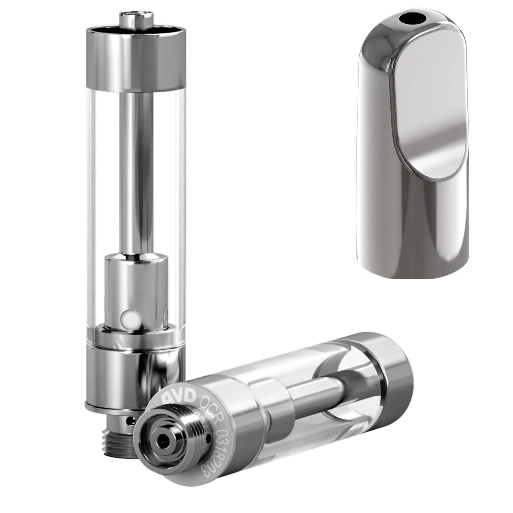 1mL / 2.0mm / Metal Silver Flat AVD GoodCarts 1mL Glass Cartridges with Mouthpieces