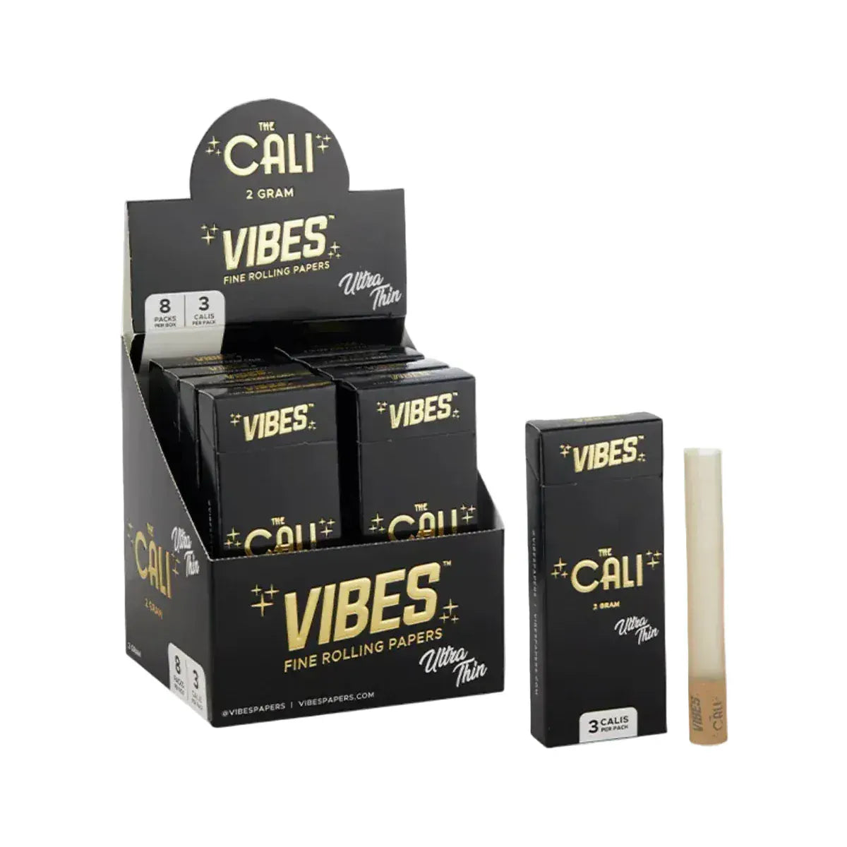 2g - Ultra thin VIBES The Cali Cones Box of 8 (3 Calis/Pack)