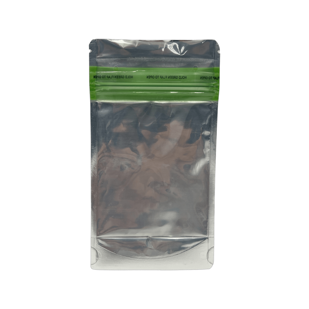 Bag King Child-Resistant Clear Front Green Zipper Bag | 1/4 oz