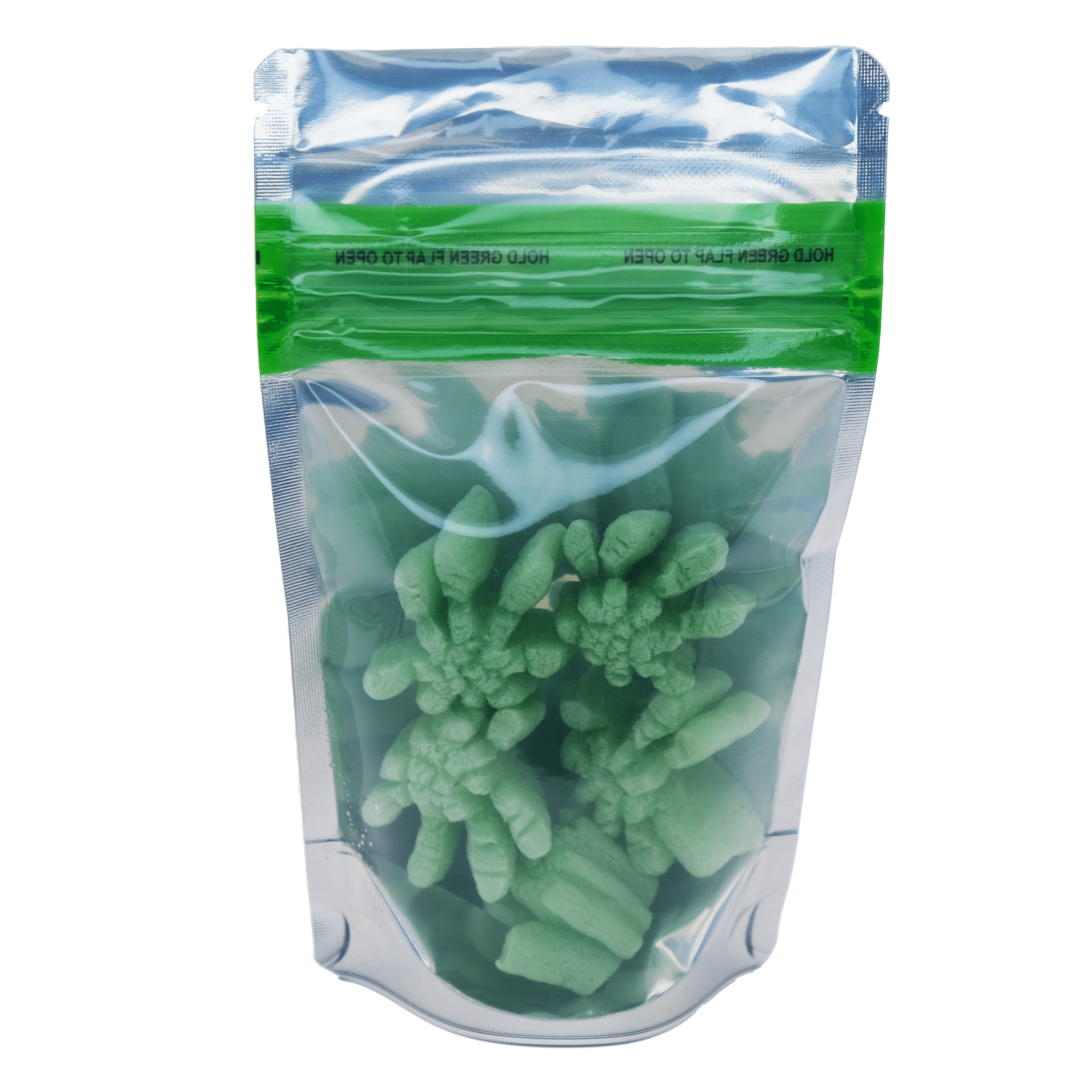 Bag King Child-Resistant Clear Front Green Zipper Bag | 1/8 oz