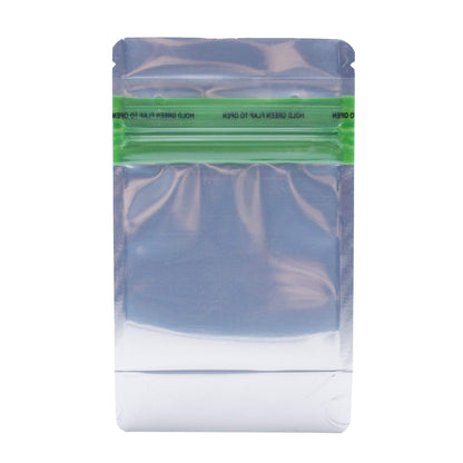 Bag King Child-Resistant Clear Front Green Zipper Bag | 1/8 oz