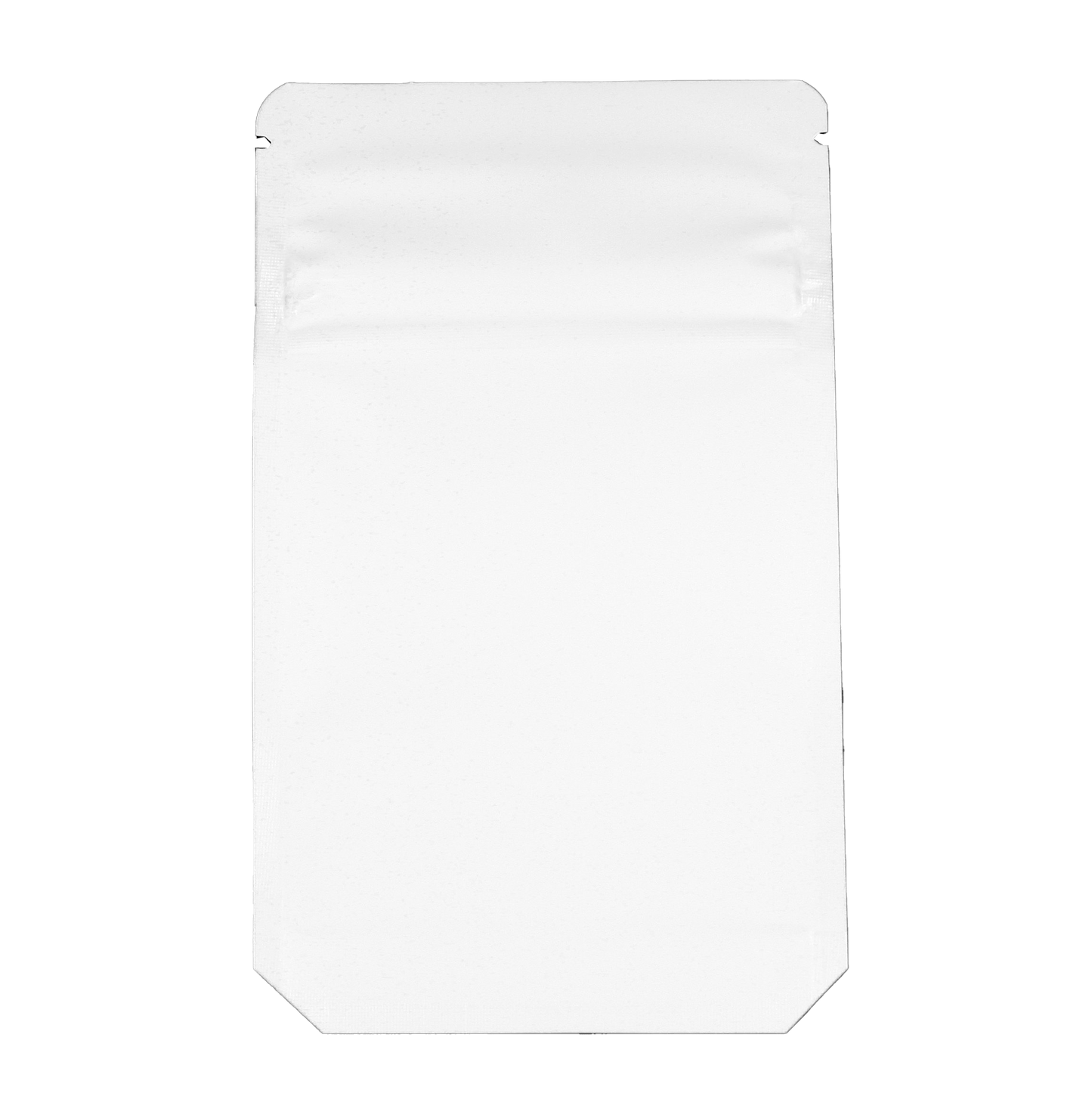 Bag King Child-Resistant Corner Cut Clear Front Bag (1/8th oz) Matte White