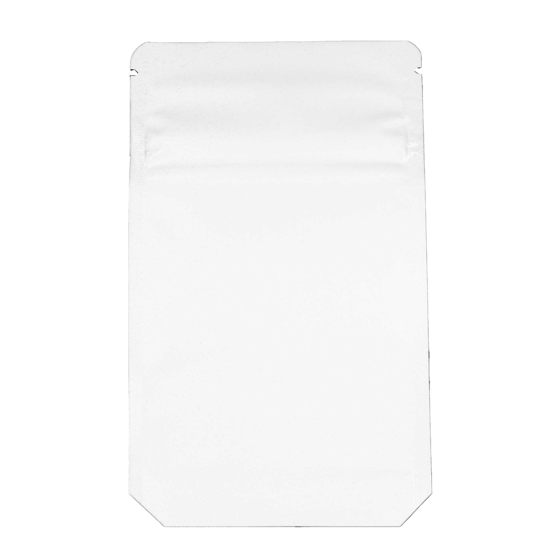 Bag King Child-Resistant Corner Cut Clear Front Bag (1/8th oz) Matte White