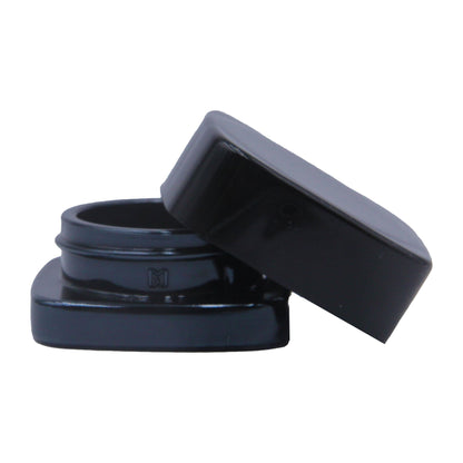 Black / Black / Matte Black / Single Unit (Less Than Box Qty) eBottles Black Square Glass Concentrate Jar | 9 ml