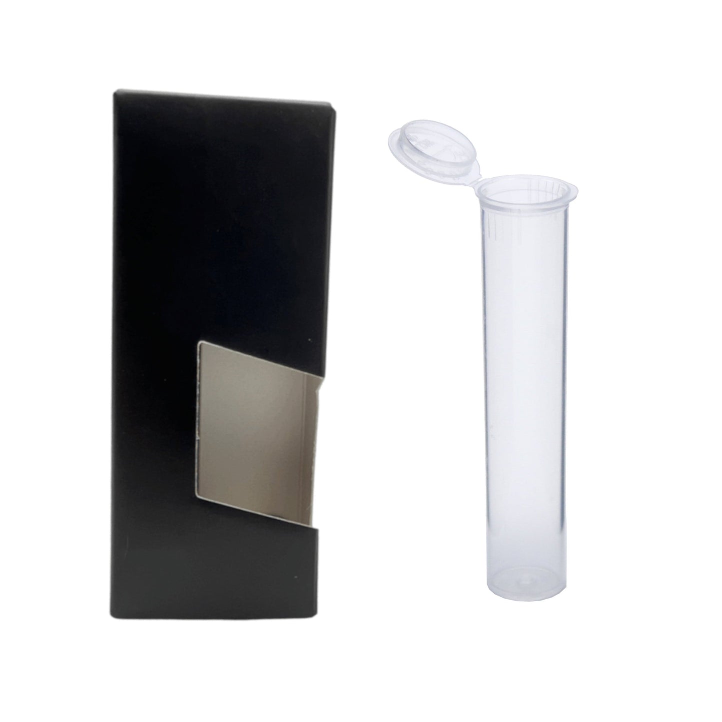 Black / Clear / Single Unit (Less Than Box Qty) Child-Resistant Vape Cartridge Tube with Paper Box