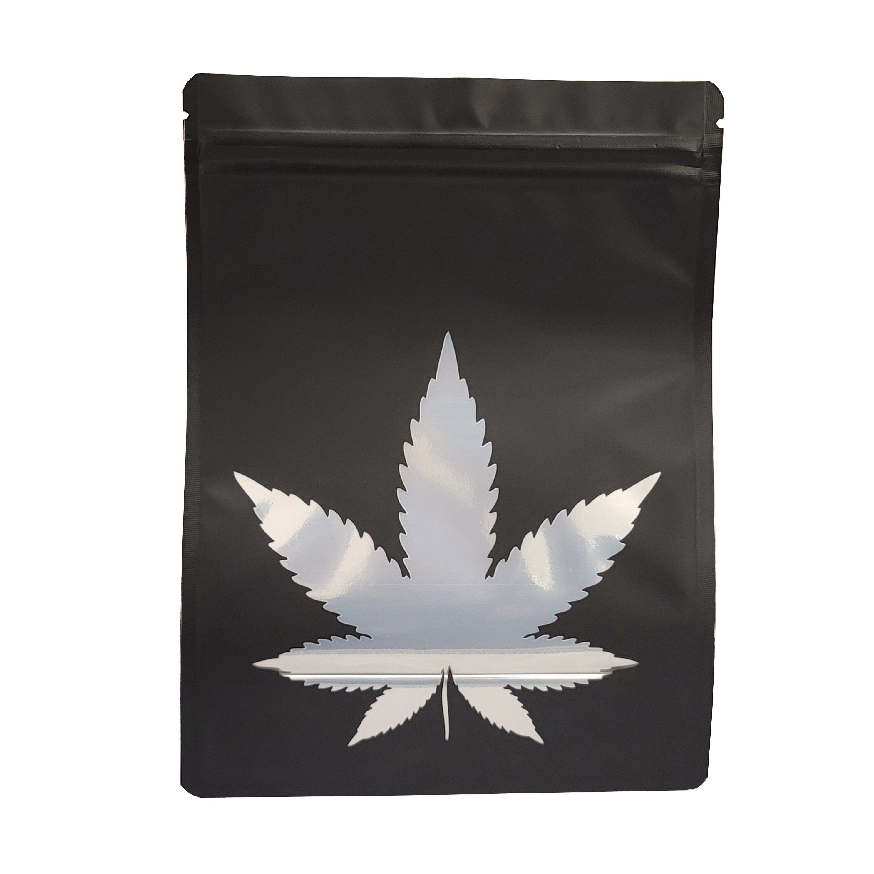 Black Matte / Single Unit Bag King Clear Leaf Mylar Bag (1 oz)