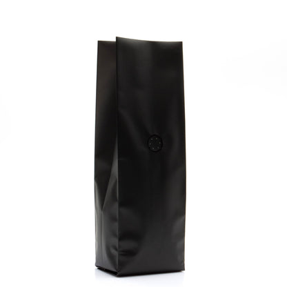 Black / Single Unit (Less Than Case Qty) Bag King 1 lb. Coffee Bag Side Gusset with Degassing Valve
