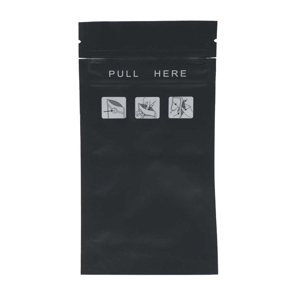 Black / Single Unit (Less Than Pack Qty) Smell Proof Child-Resistant Clear Front Bag | 1/4 oz