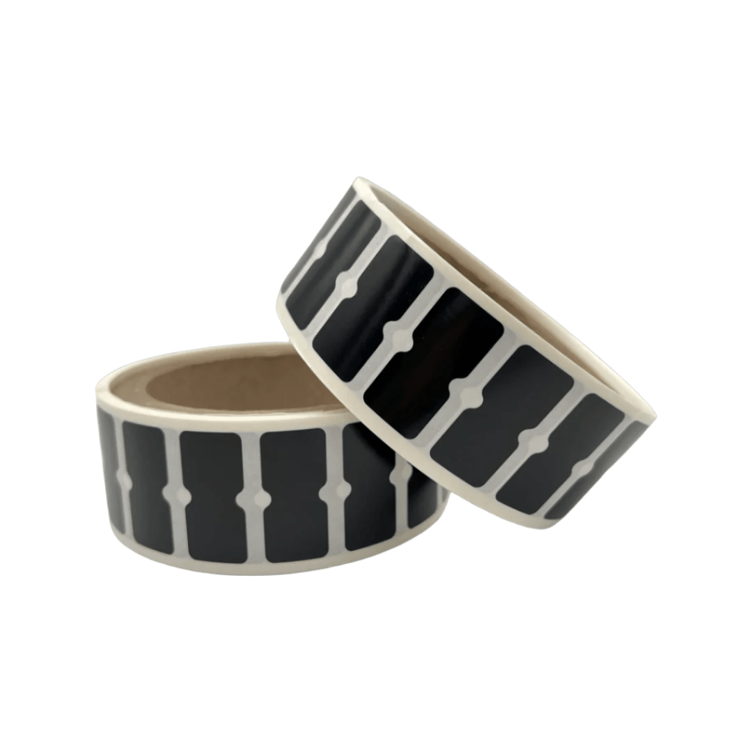 Black Tamper Evident Labels Holographic Honeycomb Pattern - Roll of 500