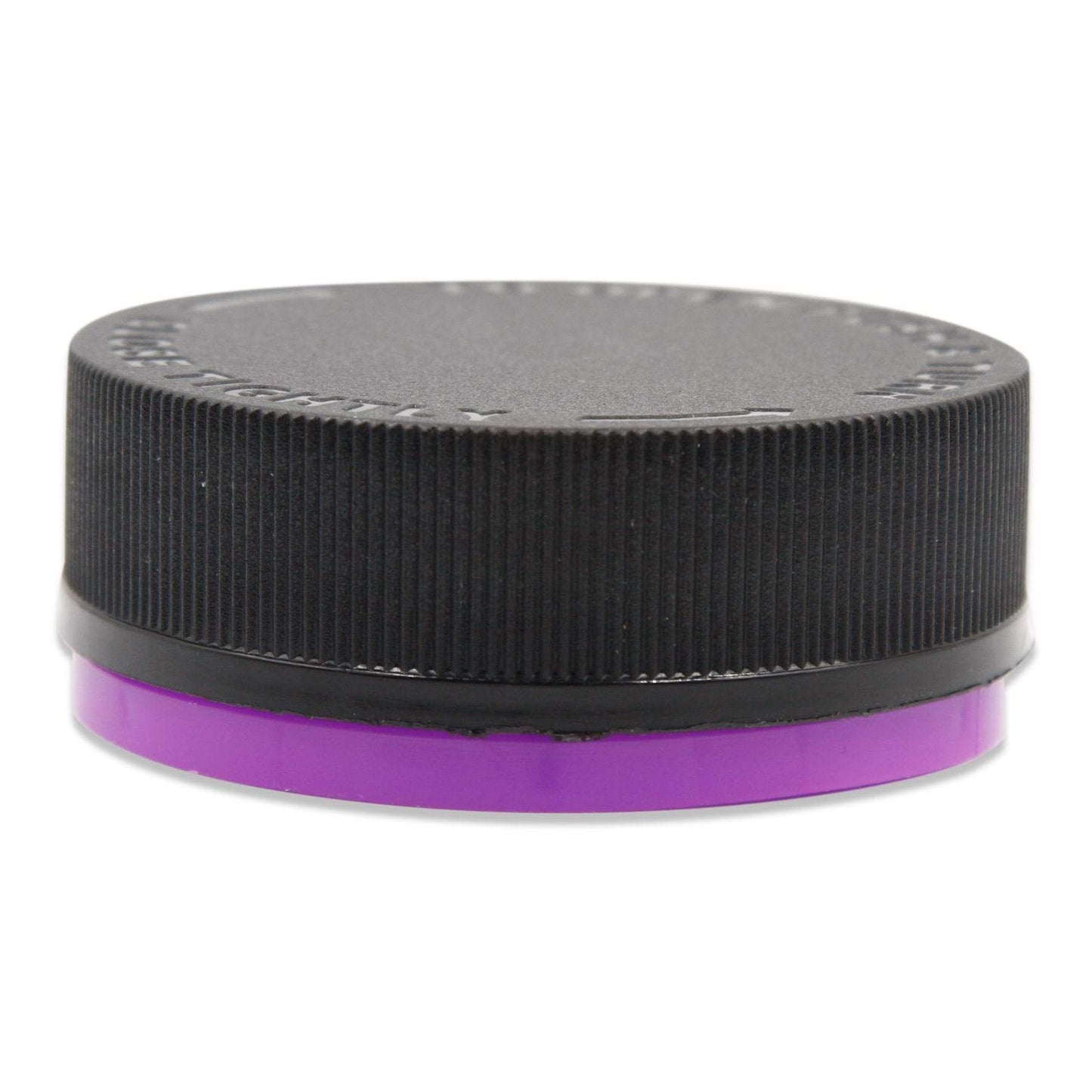 Black w/ Purple eBottles Child Resistant & Tamper Evident Ribbed Cap | 53 mm