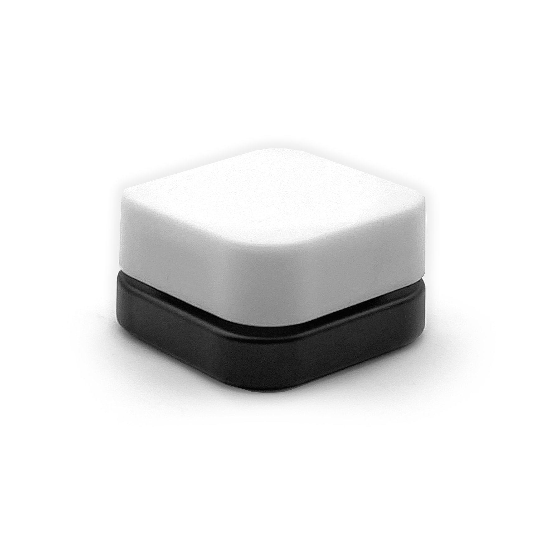 Black / White Cap / Single Unit (Less Than Box Qty) Grand Puff® Black Square Glass Concentrate Jar | 9 ml