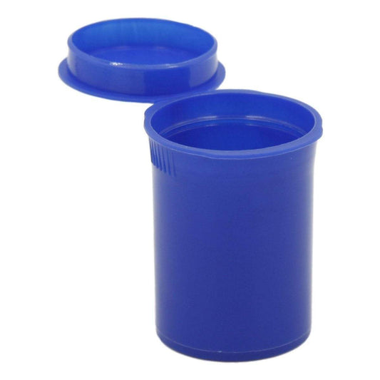 Blue 8 dram Pop Top Child-Resistant Bottle