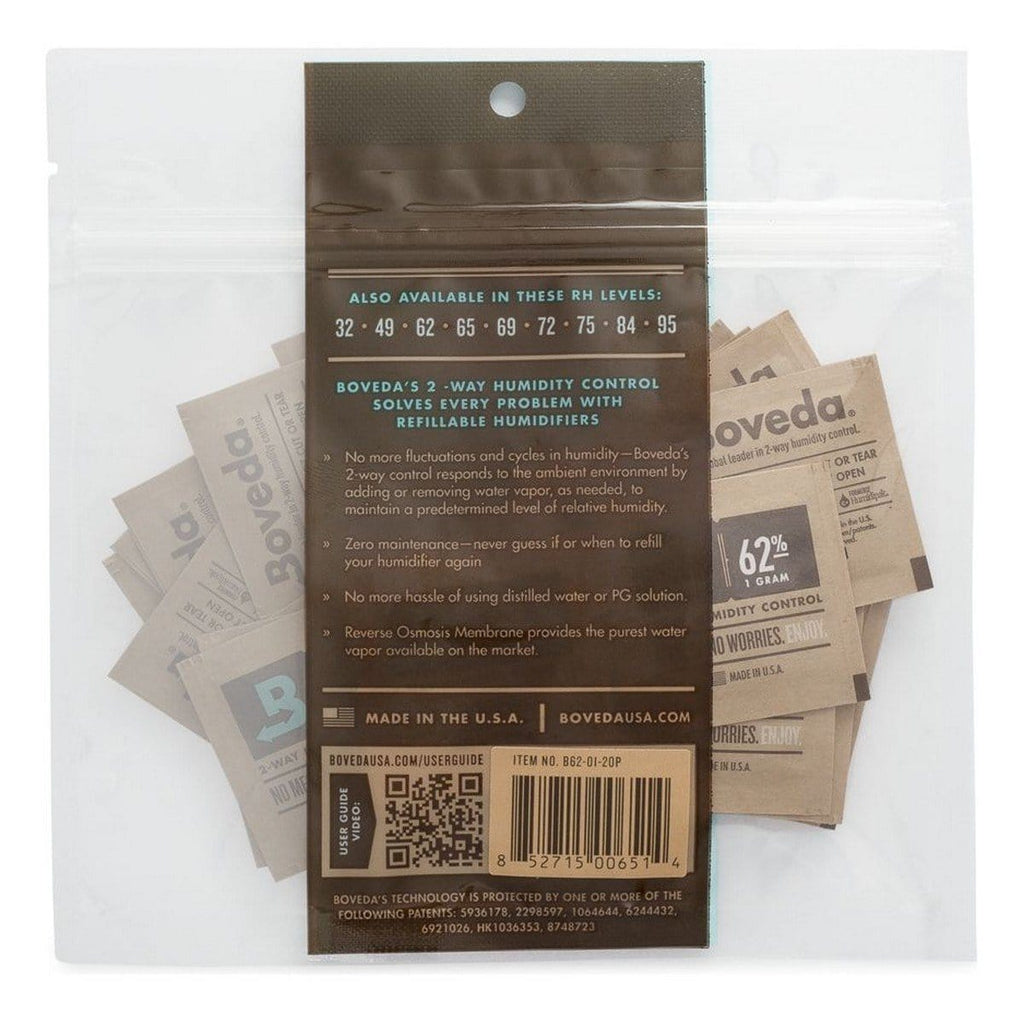 Boveda 62% RH (1 gram) 20 Pack