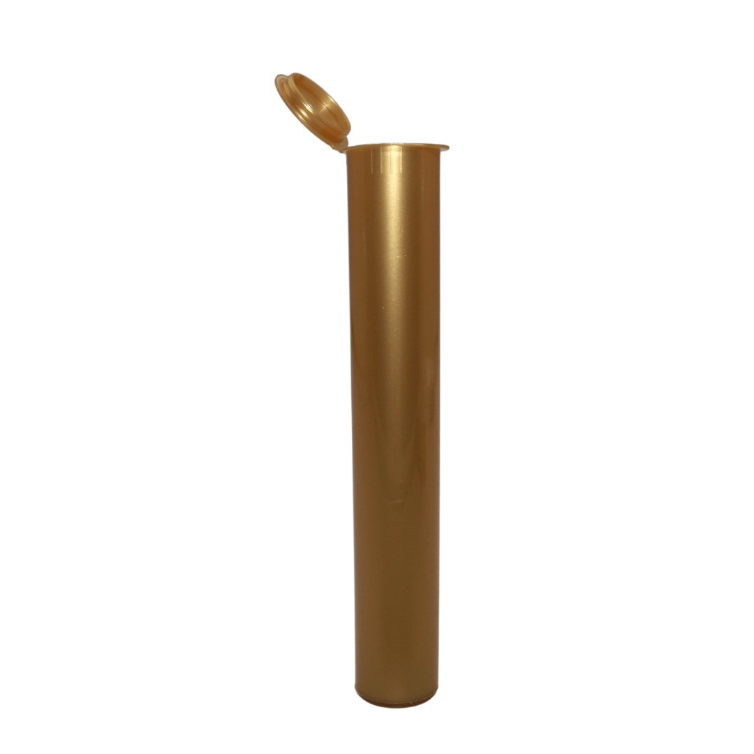 Box of 1000 (Bulk Discount Pricing) / Gold Premium Squeeze Top Child Resistant Pre-Roll Tube | 116 mm