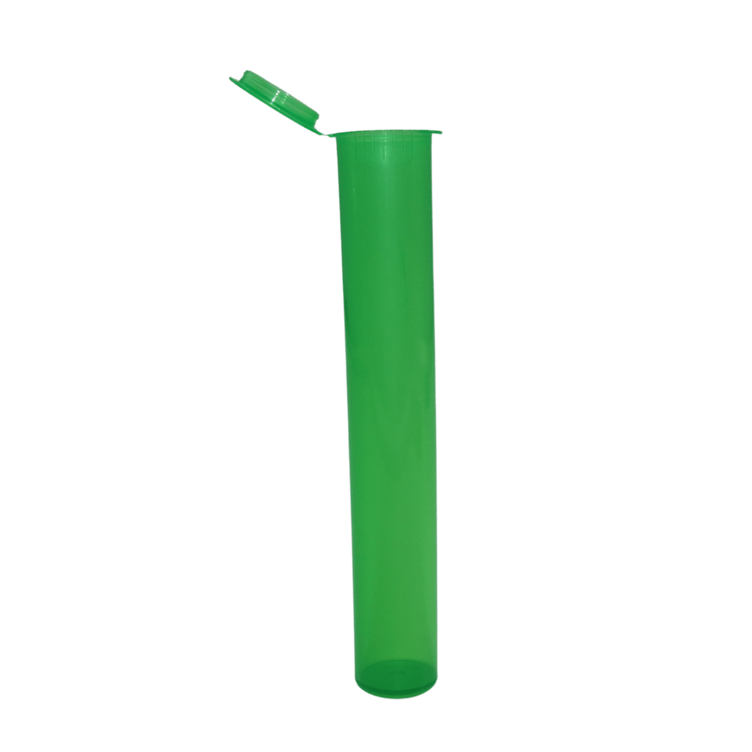 Box of 1000 (Bulk Discount Pricing) / Translucent Green Premium Squeeze Top Child Resistant Pre-Roll Tube | 116 mm