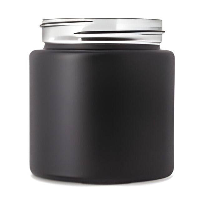 Box of 32 (Bulk Discount Pricing) / Matte Black eBottles Frosted Glass Child-Resistant Straight Sided Jar | 30 dram