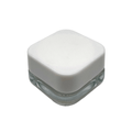Box of 550 (Bulk Discount Pricing) / Clear / White Cap Grand Puff® Clear Square Glass Concentrate Jar | 9 ml