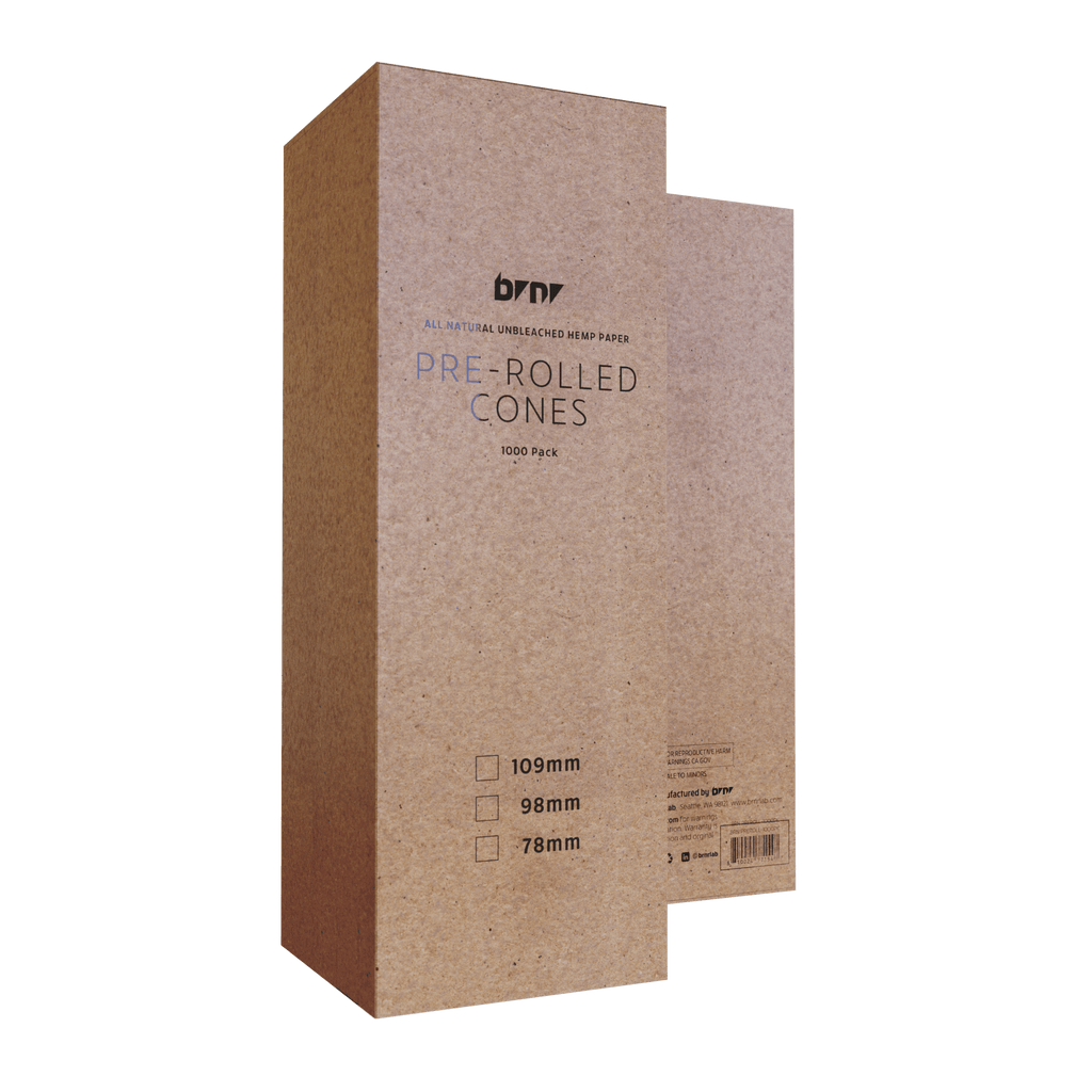BRNRLab King Size Pre-Roll Cones (109mm / 26mm filter) | 1000 Pack