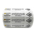 California PROP 65 Tamper Evident Universal THC ! Marijuana Symbol Labels