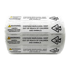 California PROP 65 Tamper Evident Universal THC ! Marijuana Symbol Labels