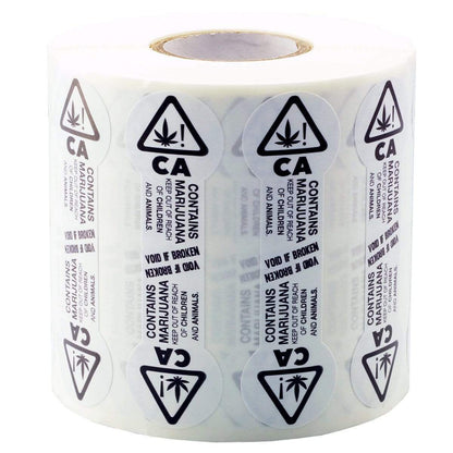 California Tamper Evident Universal THC ! Symbol Labels