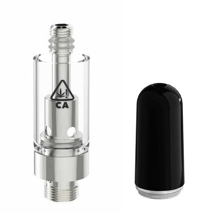 Ceramic Black Bullet AVD Glass Cartridge (0.5ml, 2.0mm) with CA! warning and Mouthpiece