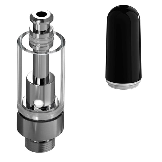 Ceramic Black Bullet / Bundle of 100 Good Carts Glass Cartridge (0.5ml, 2.0mm) with Mouthpiece