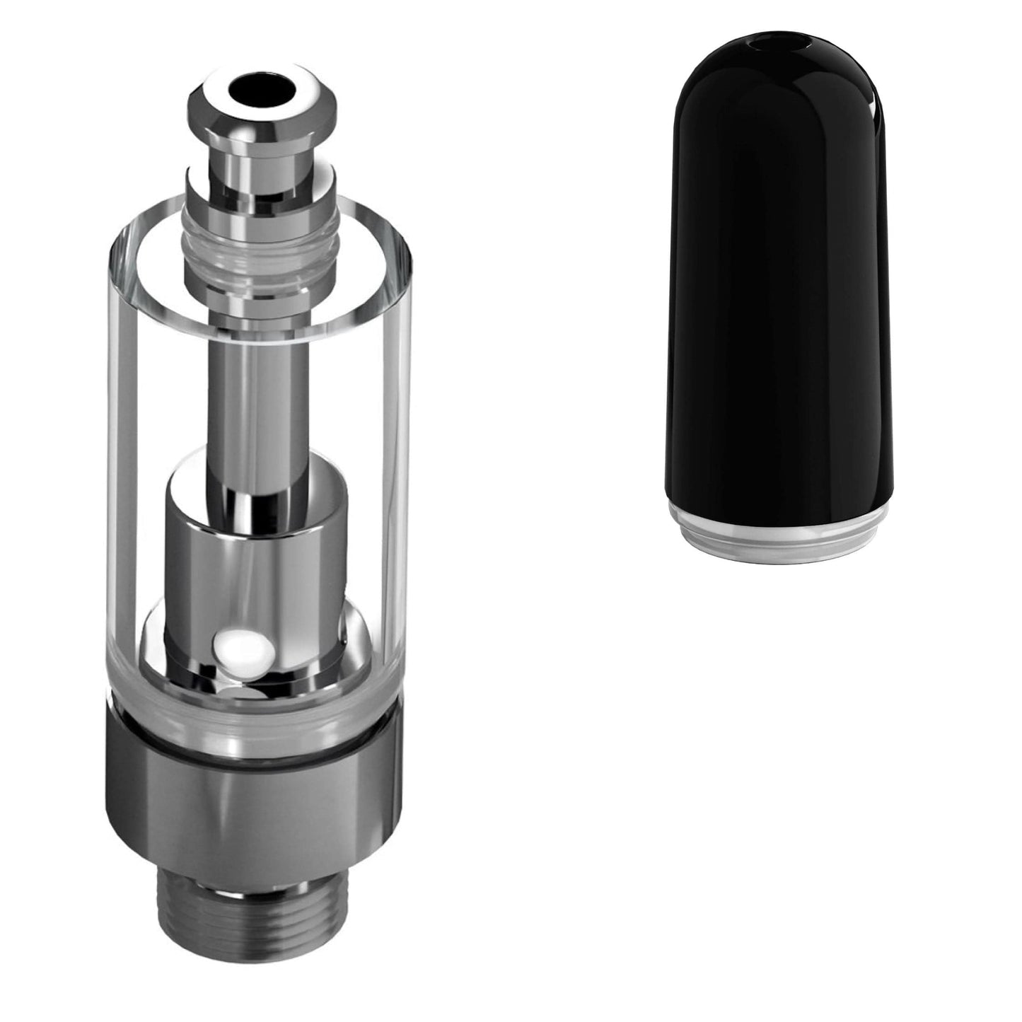 Ceramic Black Bullet / Bundle of 100 Good Carts Glass Cartridge (1.0ml, 2.0mm) with Mouthpiece