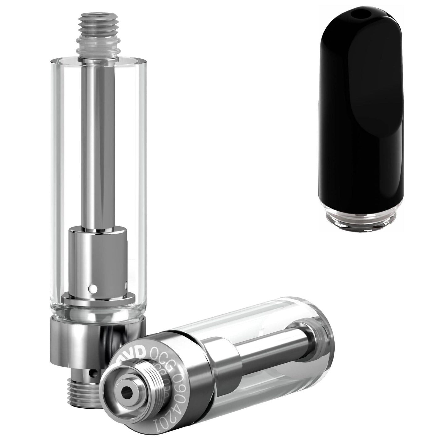 Ceramic Flat Black / Bundle of 100 AVD Glass Cartridge (1.0ml, 1.0mm) with Mouthpiece