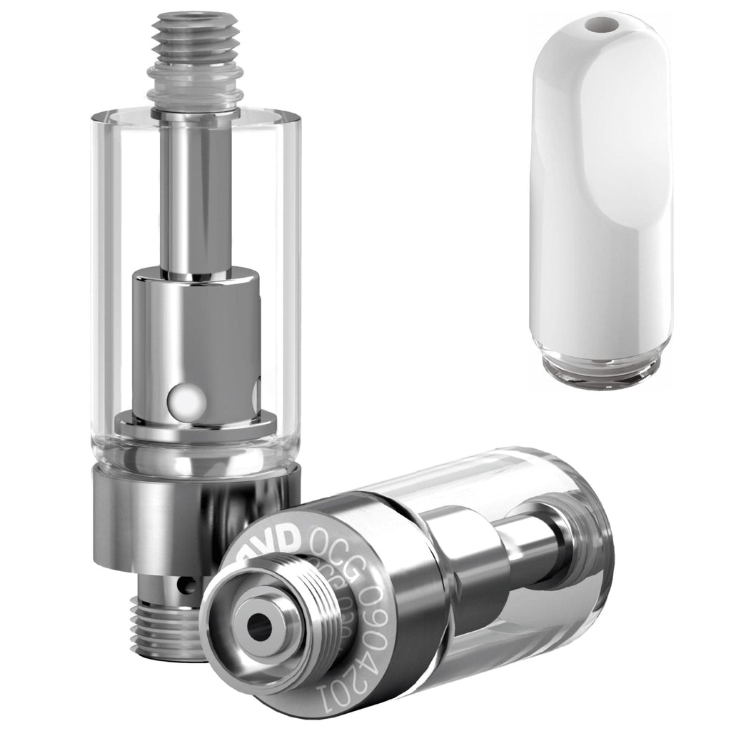 Ceramic Flat White AVD Glass Cartridge (0.5ml, 2.0mm) with Mouthpiece