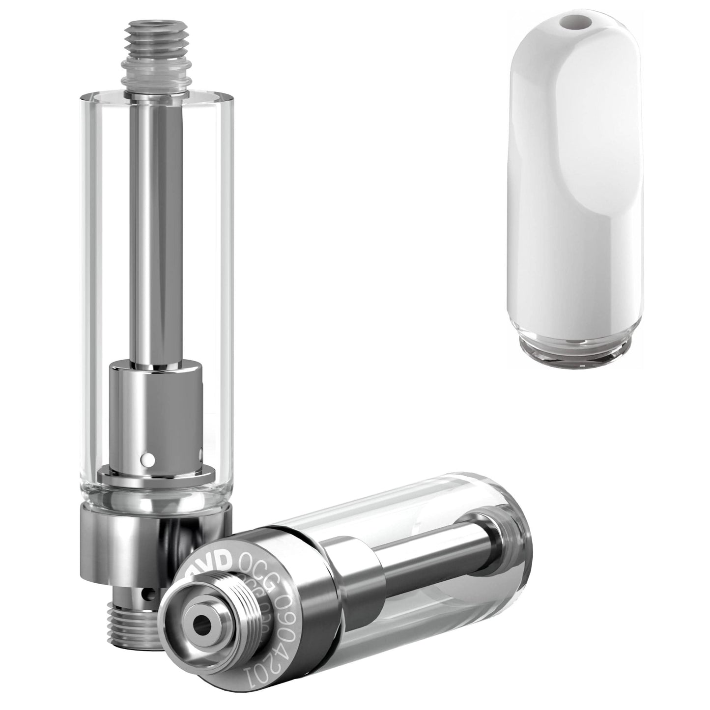 Ceramic Flat White / Bundle of 100 AVD Glass Cartridge (1.0ml, 1.0mm) with Mouthpiece