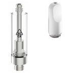 Ceramic Flat White / Bundle of 100 AVD Glass Cartridge (1.0ml, 2.0mm) with CA! Symbol and Mouthpiece