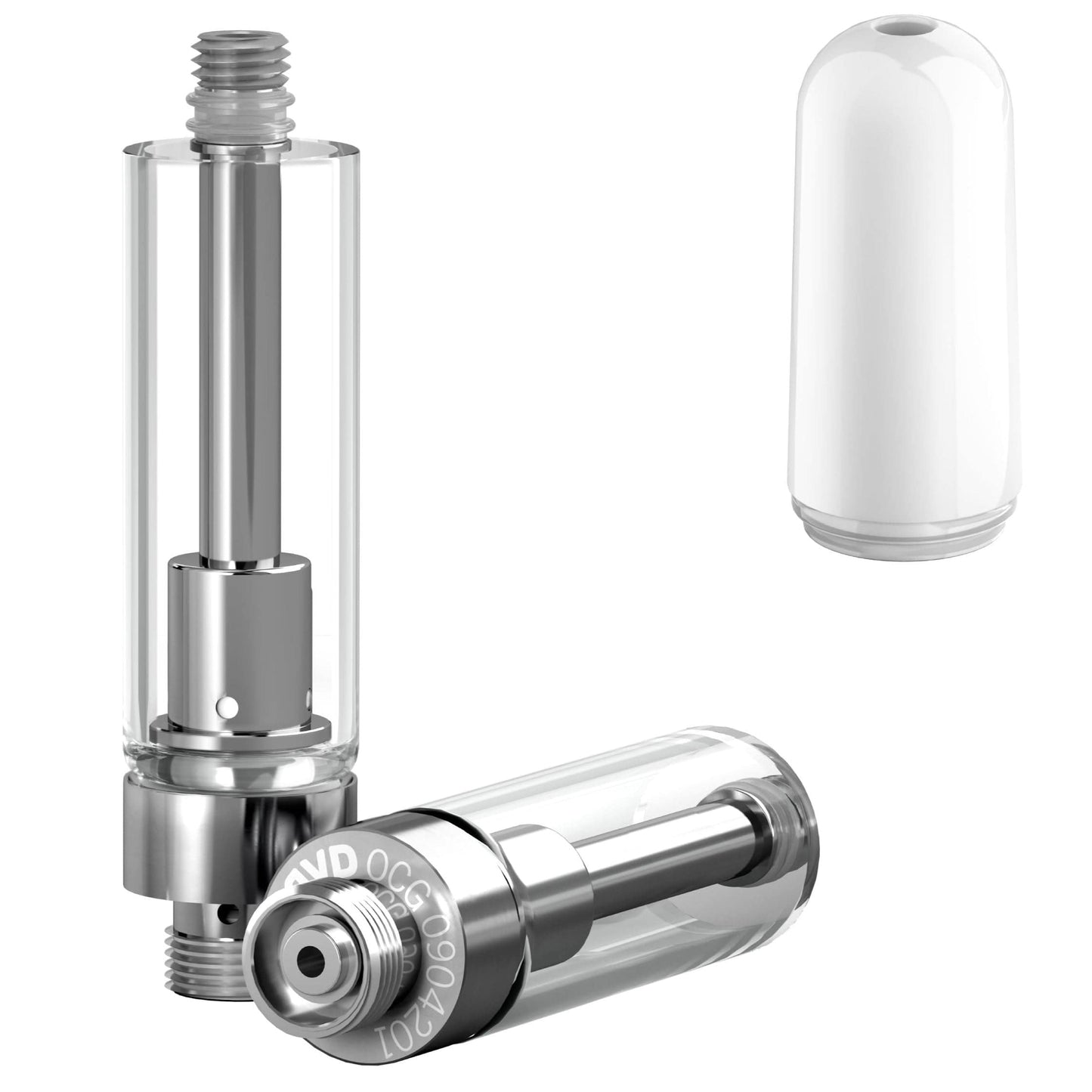 Ceramic White Bullet / Bundle of 100 AVD Glass Cartridge (1.0ml, 1.0mm) with Mouthpiece