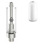 Ceramic White Bullet / Bundle of 100 AVD Glass Cartridge (1.0ml, 2.0mm) with CA! Symbol and Mouthpiece
