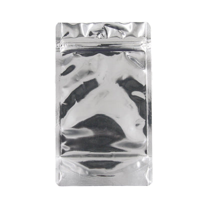 Chrome / Single Unit (Less Than Pack Qty) Bag King Child-Resistant Clear Front Green Zipper Bag | 1/4 oz